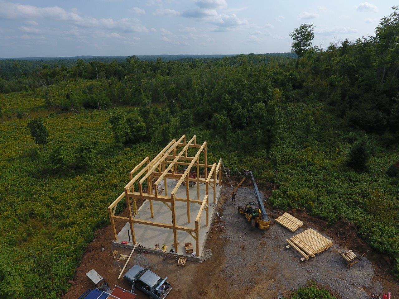 arial view timberframe