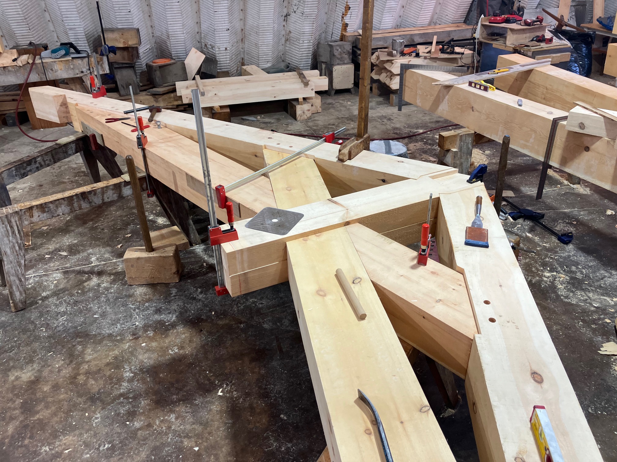 fitting truss in the shop