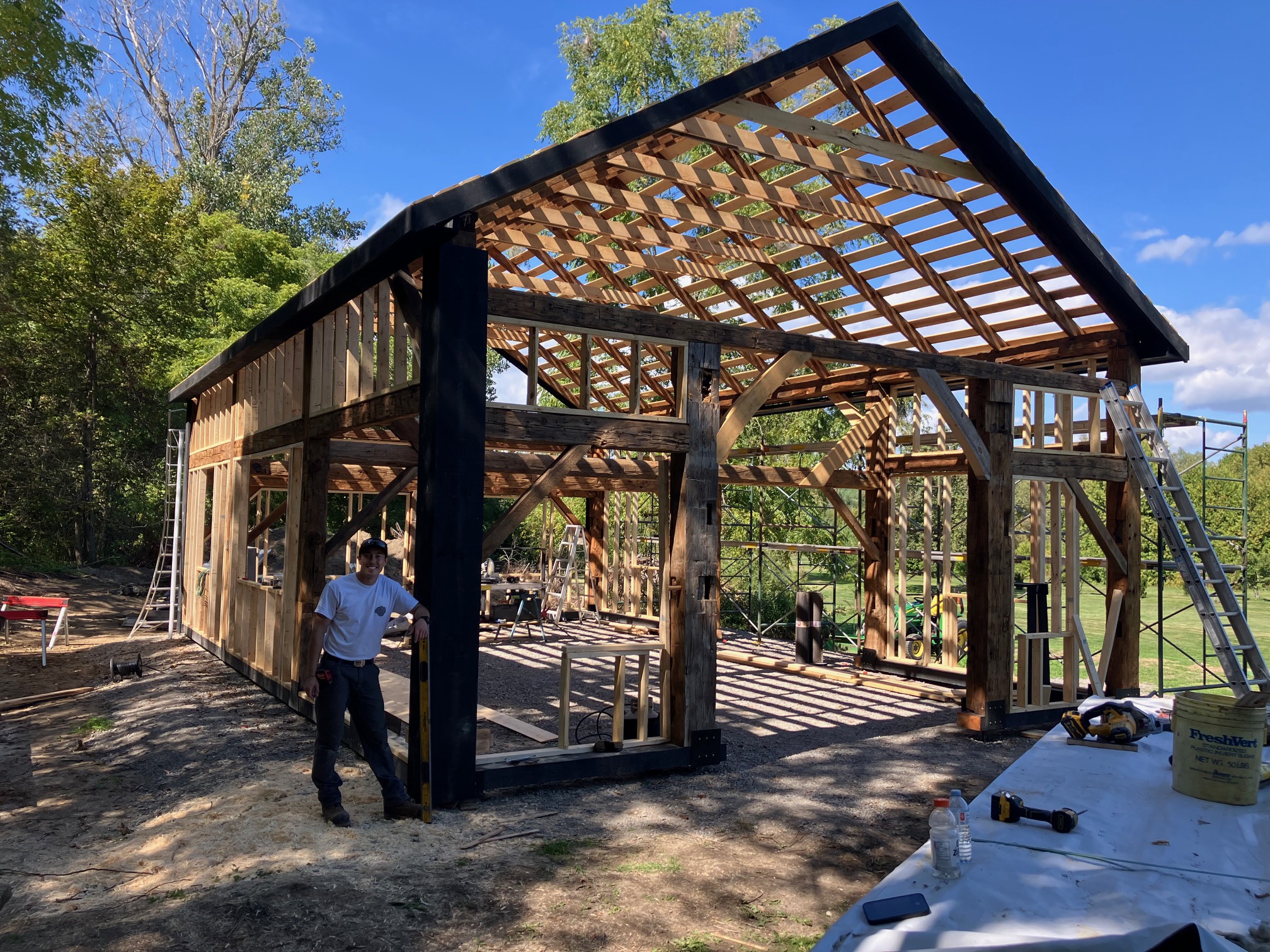 barn frame rebuild